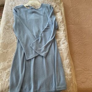 H&M Light Blue Long Sleeve Dress